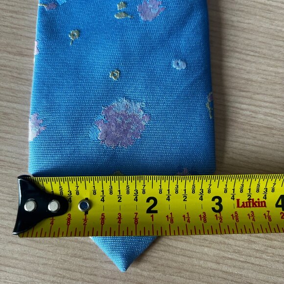 💕2/$30💕Thomas Pink Floral 100% Silk Blue Tie - Picture 7 of 7